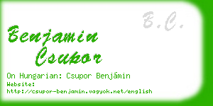 benjamin csupor business card