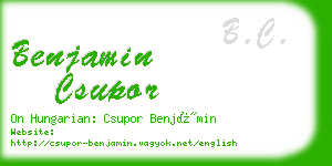 benjamin csupor business card